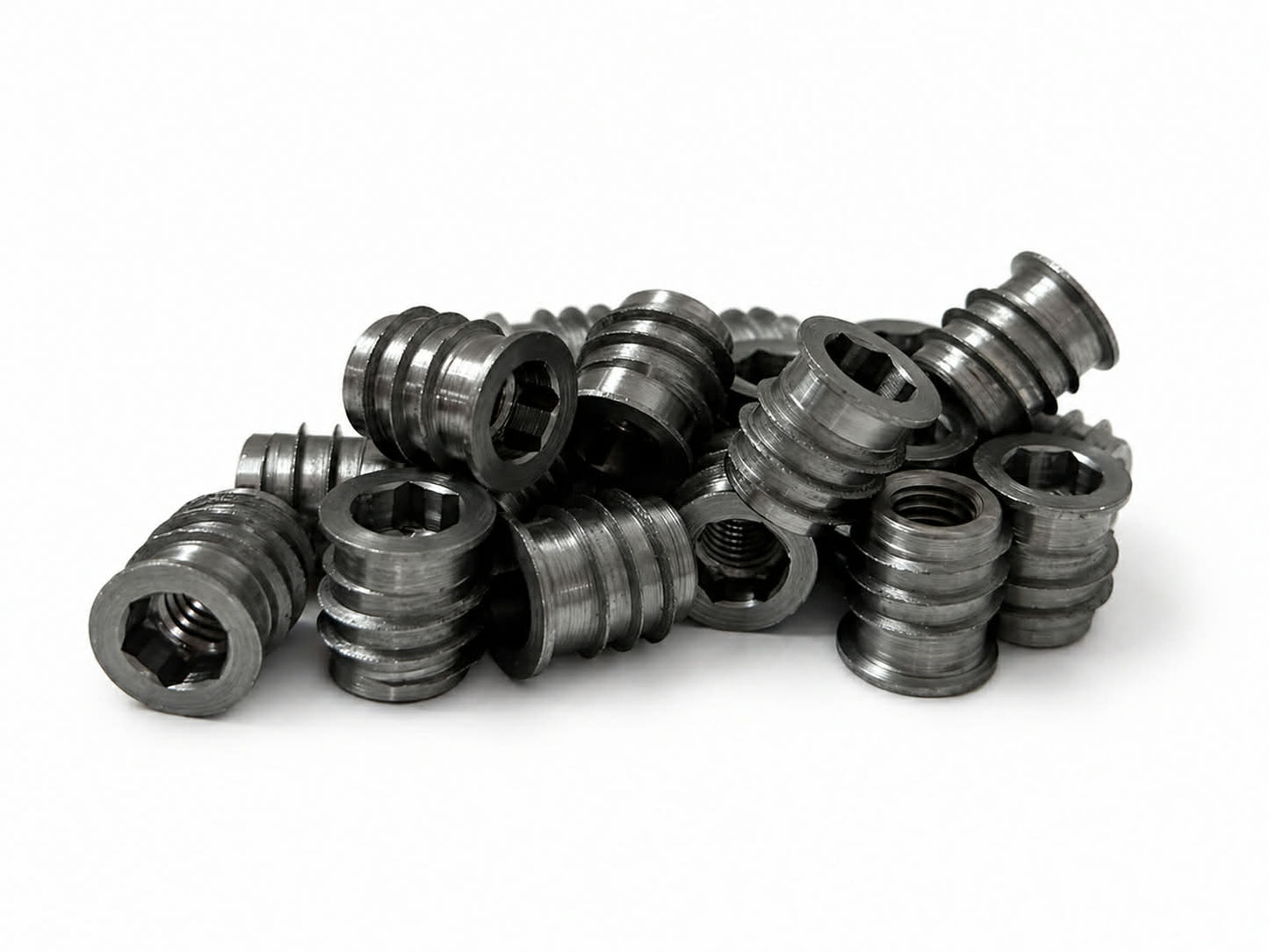 STEEL M8 THREADED INSERTS - FLANGED 16MM